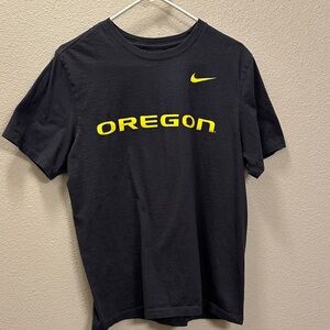 Nike Dark Gray and Yellow Oregon Men's Tee